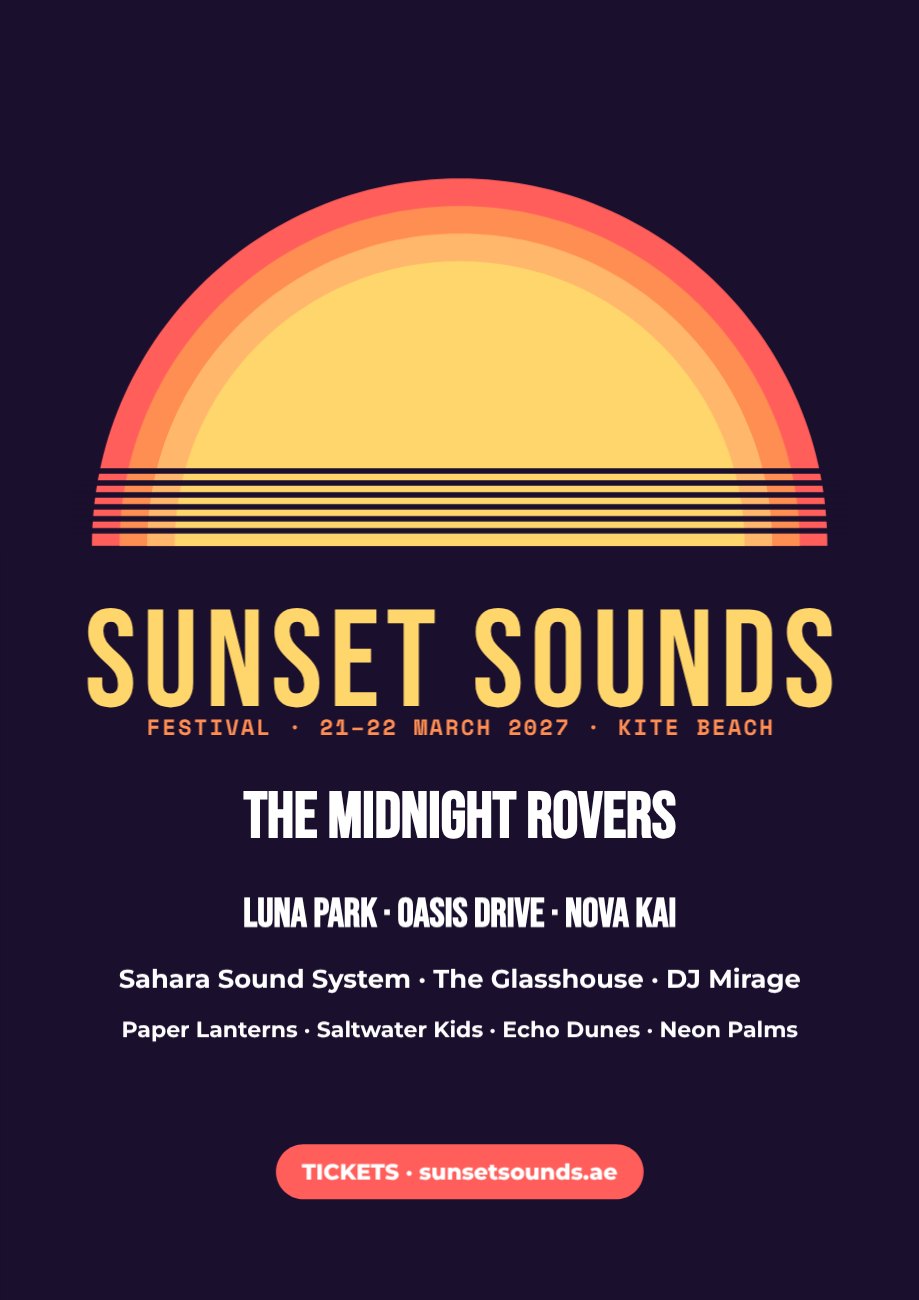 Sunset Sounds Music Festival Poster — editable events template