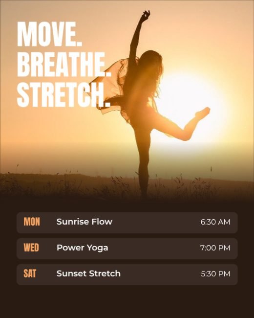 Sunset Yoga Class Schedule template