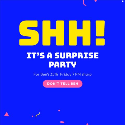 Surprise Party Shh template