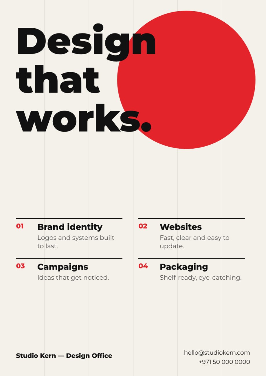 Swiss Grid Design Studio Flyer — editable business template