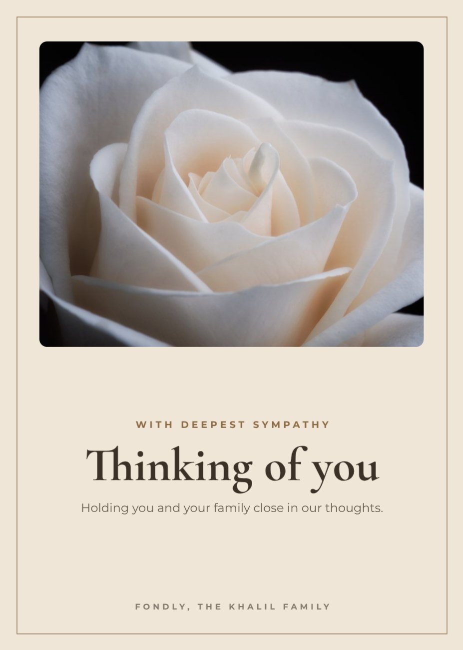 Sympathy Card — editable cards template