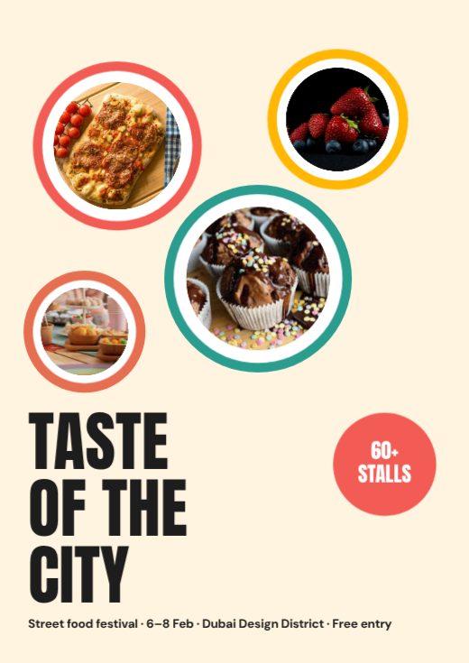 Taste of the City Food Festival Poster — free poster template