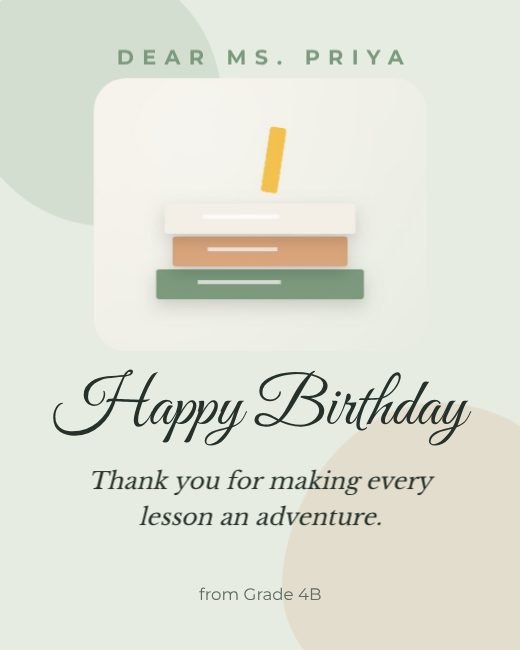 Teacher Wish Card Post template