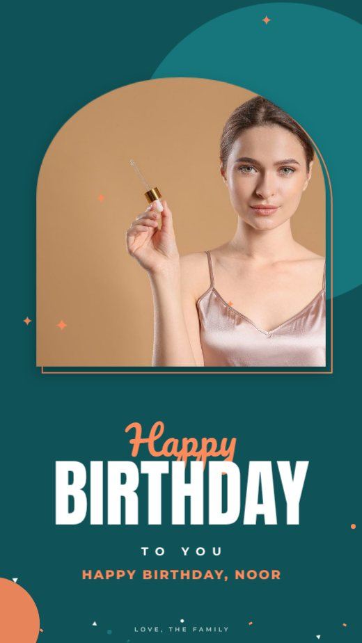Teal Arch Birthday Story — free Instagram story template