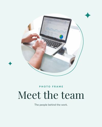 Teal Blob Frame Meet the team template