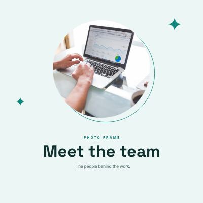 Teal Circle Frame Meet the team template