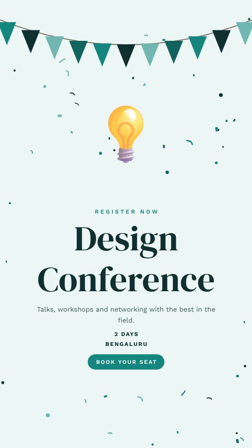 Teal Design Conference Story — editable events template