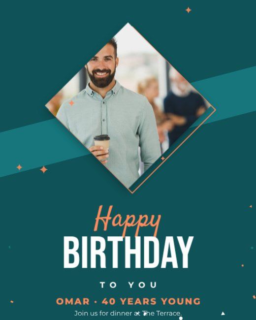 Teal Diamond Birthday Post