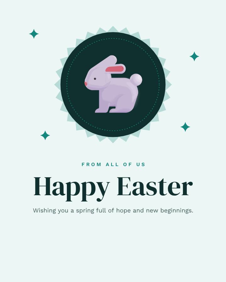 Teal Easter Business Wishes Post — editable festivals template
