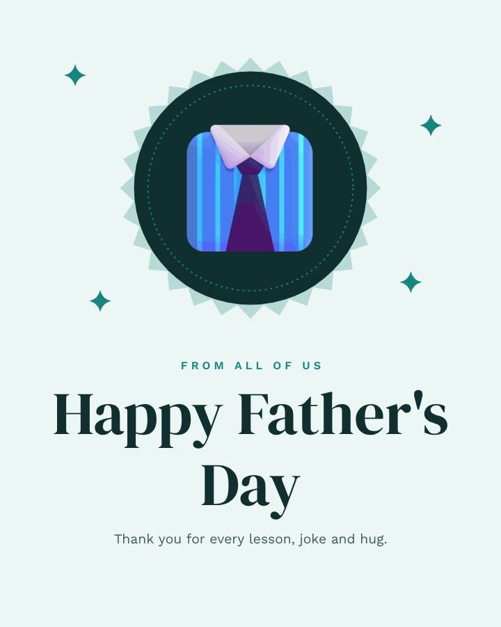 Teal Father's Day Business Wishes Post — editable festivals template