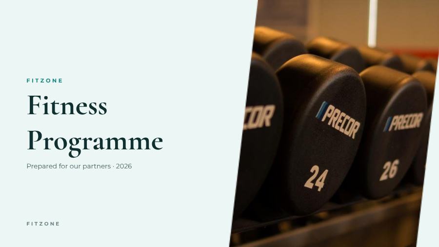 Teal Fitness Programme Presentation Fresh — editable business template
