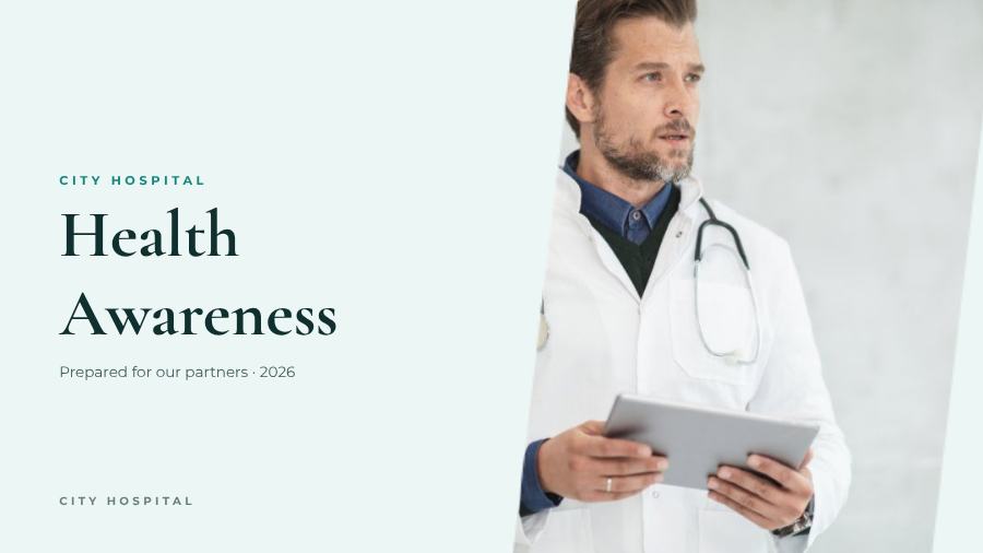 Teal Health Awareness Presentation Fresh — editable business template