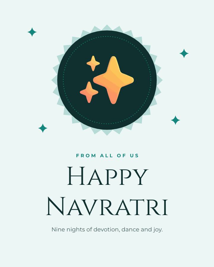 Teal Navratri Business Wishes Post — editable festivals template