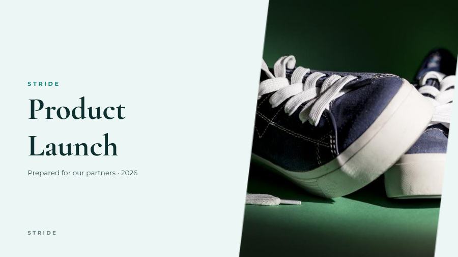 Teal Product Launch Presentation Fresh — editable business template