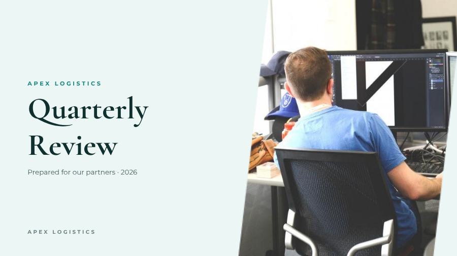 Teal Quarterly Review Presentation Fresh — editable business template