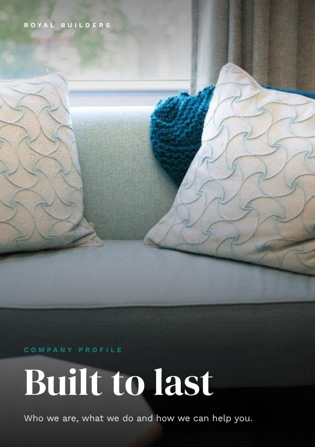Teal Royal Builders Brochure Minimal — editable business template