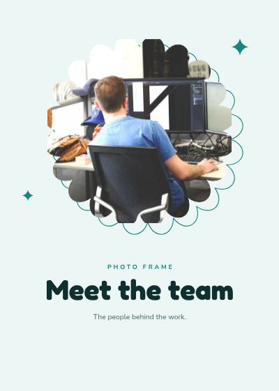Teal Scallop Frame Meet the team template