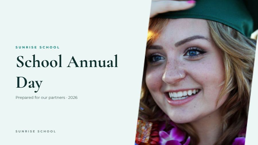 Teal School Annual Day Presentation Fresh — editable business template