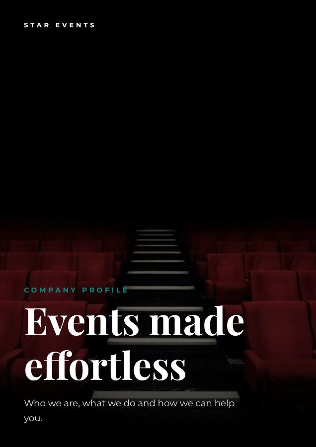 Teal Star Events Brochure Premium — editable business template