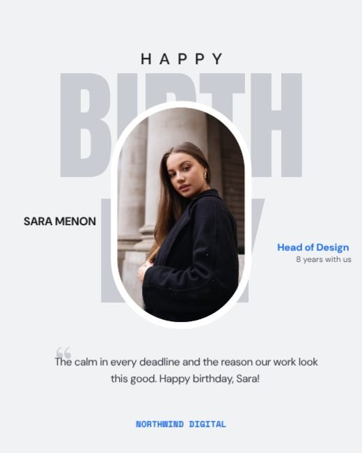 Team Birthday Big Letters Corporate Post template