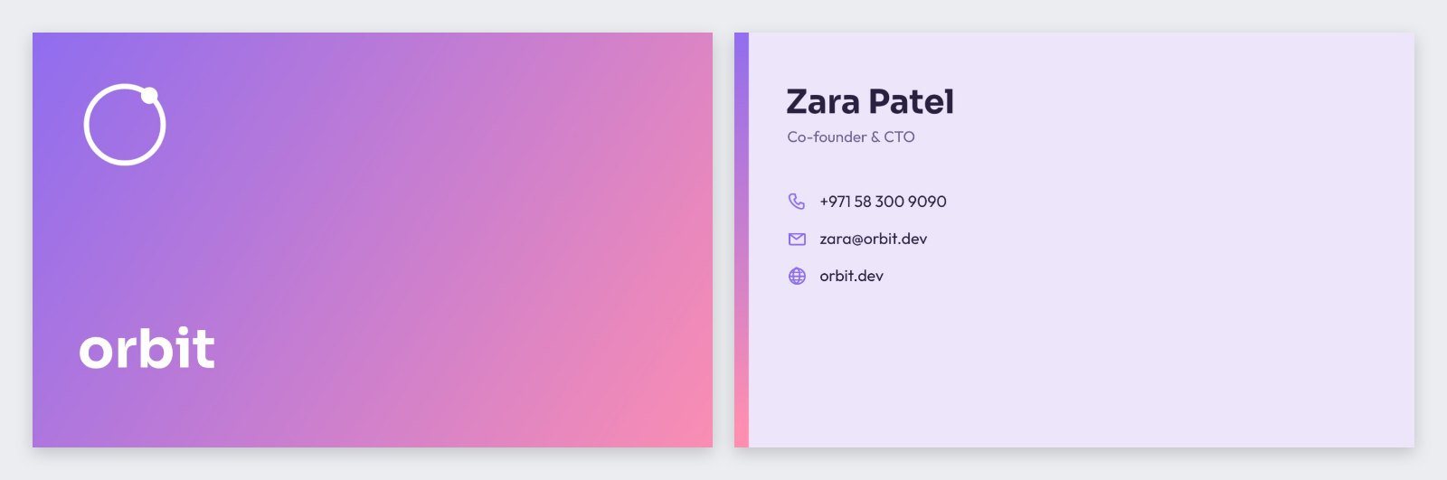 Tech Founder Gradient Card — editable business template
