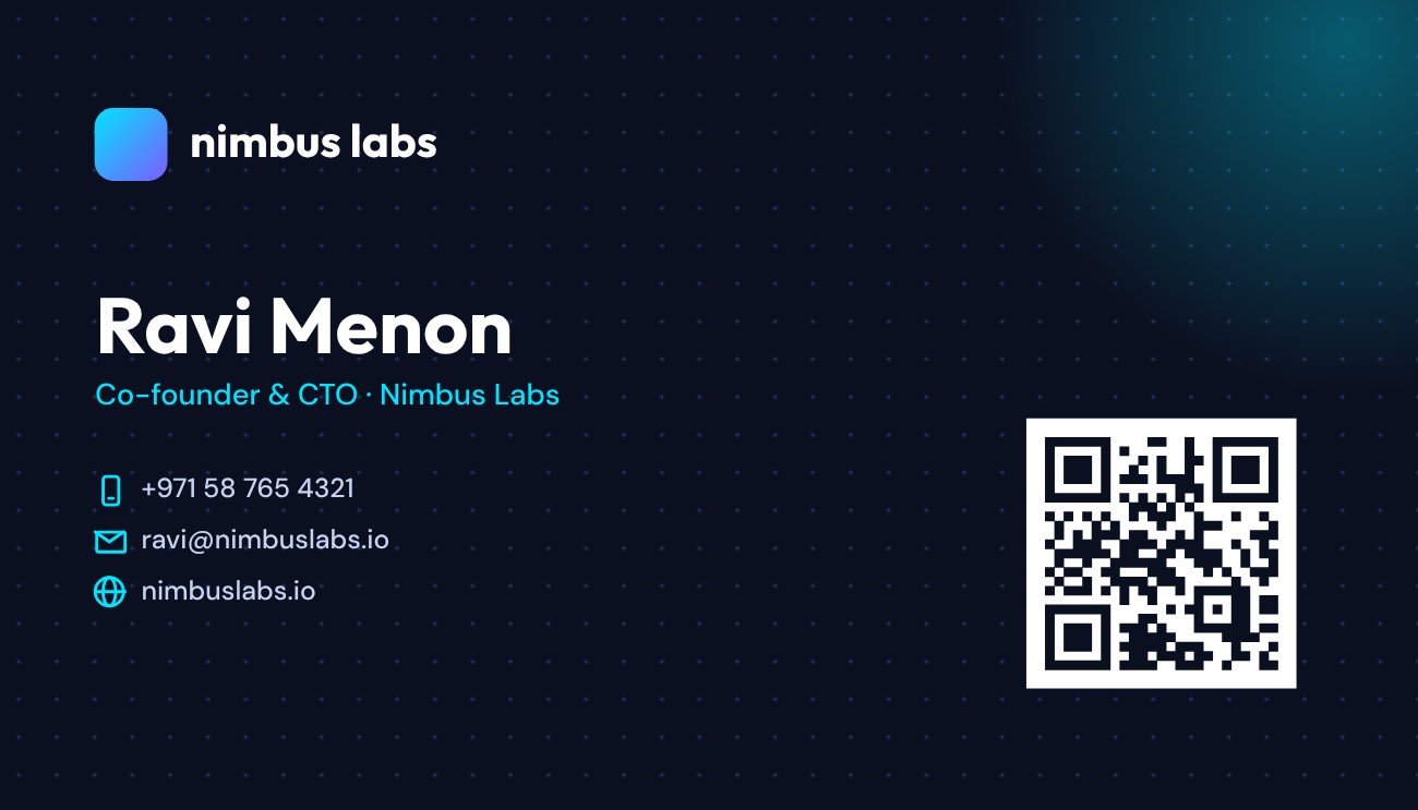 Tech Startup Business Card — editable business card template