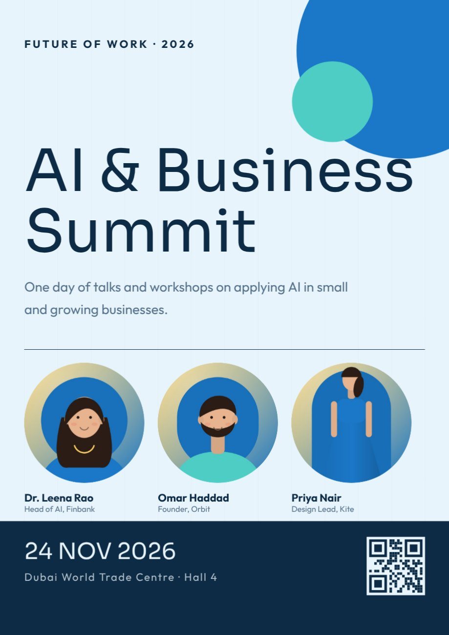 Tech Summit Speakers Poster — editable events template