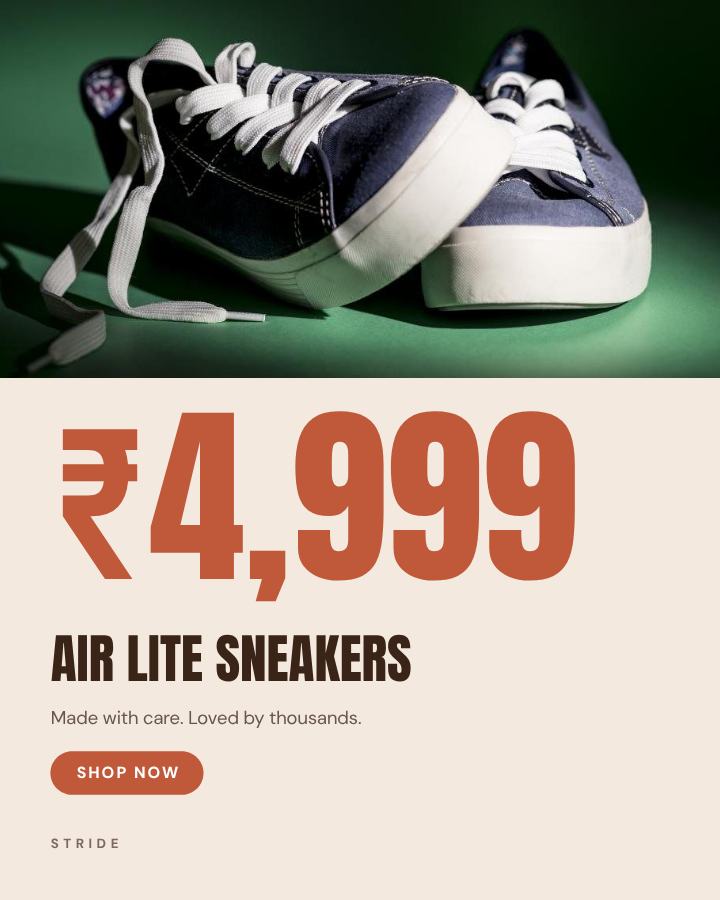 Terracotta Air Lite Sneakers Product Ad — editable marketing template