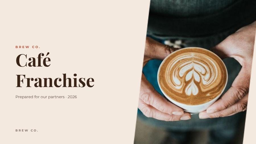 Terracotta Café Franchise Presentation Bold — editable business template