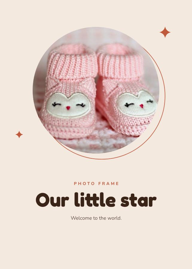 Terracotta Circle Frame Our little star — editable photo collage template