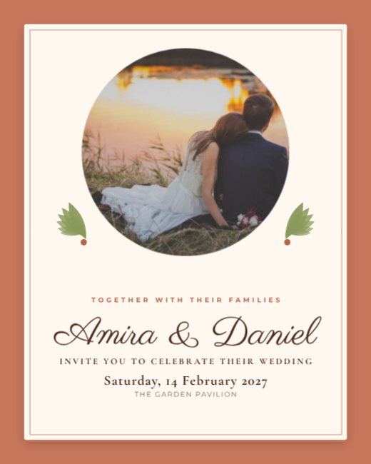 Terracotta Circle Wedding Invitation