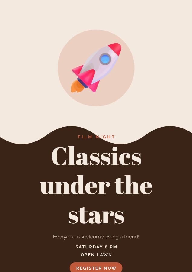 Terracotta Classics under the stars Poster — editable marketing template