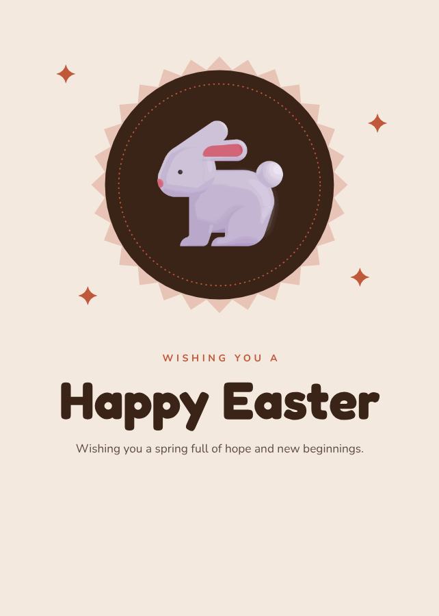 Terracotta Easter Greeting Card — editable festivals template