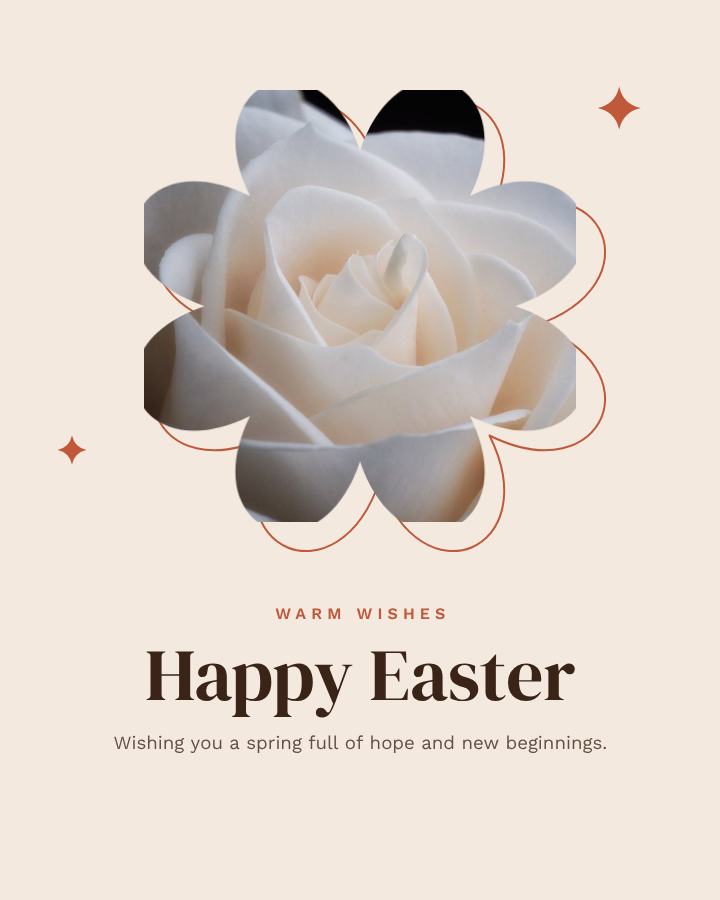 Terracotta Easter Greeting Post — editable festivals template