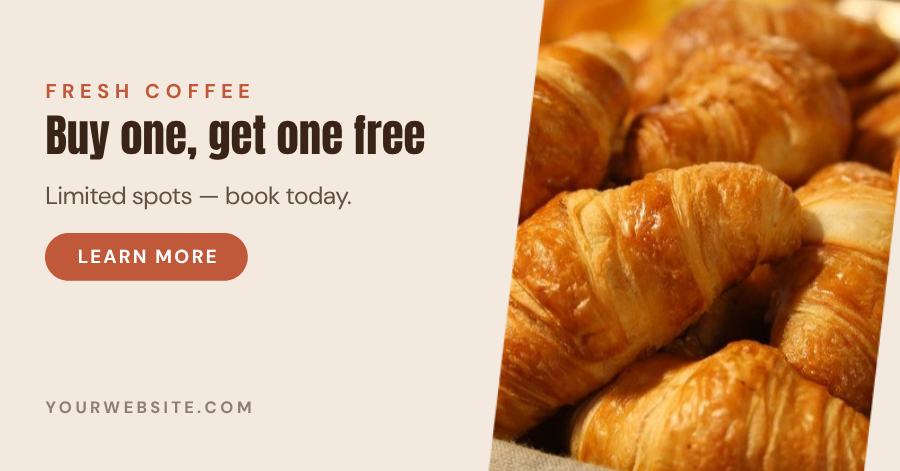 Terracotta Fresh Coffee Facebook Post — editable social media template