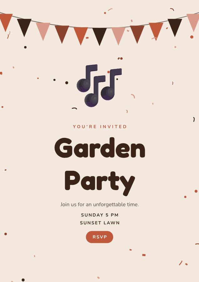 Terracotta Garden Party Poster — editable events template