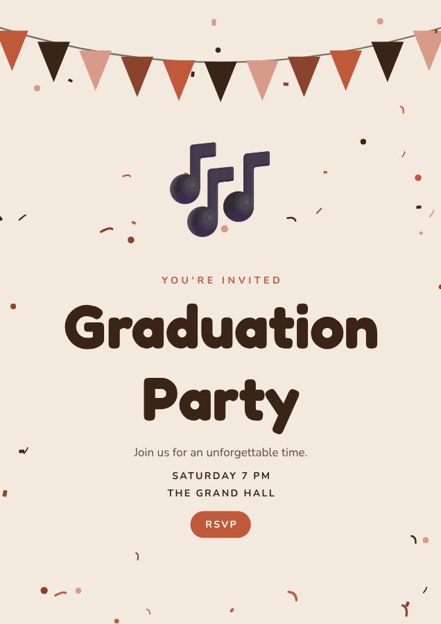 Terracotta Graduation Party Poster — editable events template