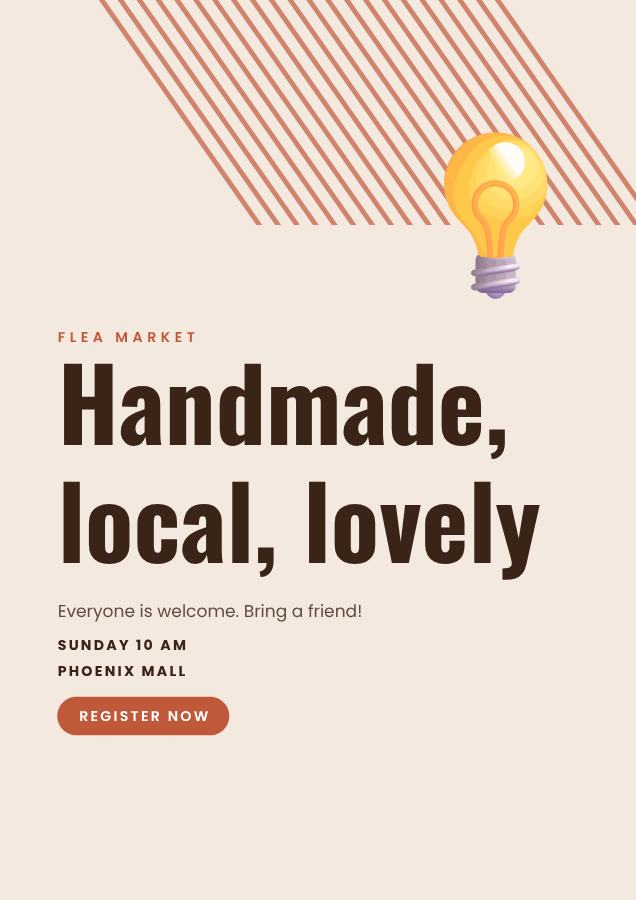 Terracotta Handmade, local, lovely Poster — editable marketing template