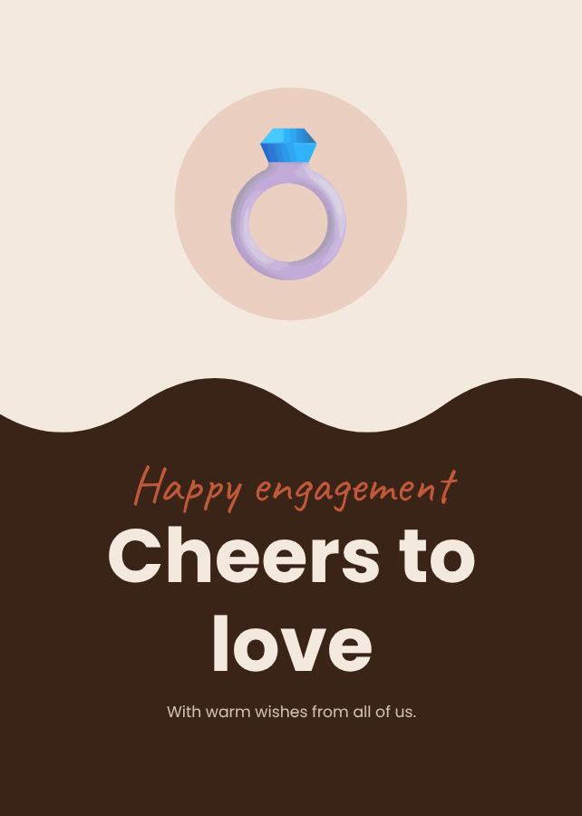 Terracotta Happy engagement cheers to love Card IV — editable cards template
