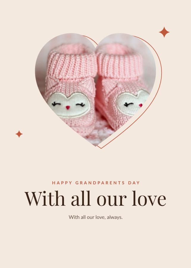 Terracotta Happy grandparents day With all our love Card — editable love & family template