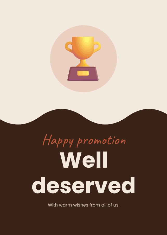 Terracotta Happy promotion well deserved Card VIII — editable cards template