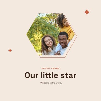 Terracotta Hexagon Frame Our little star template