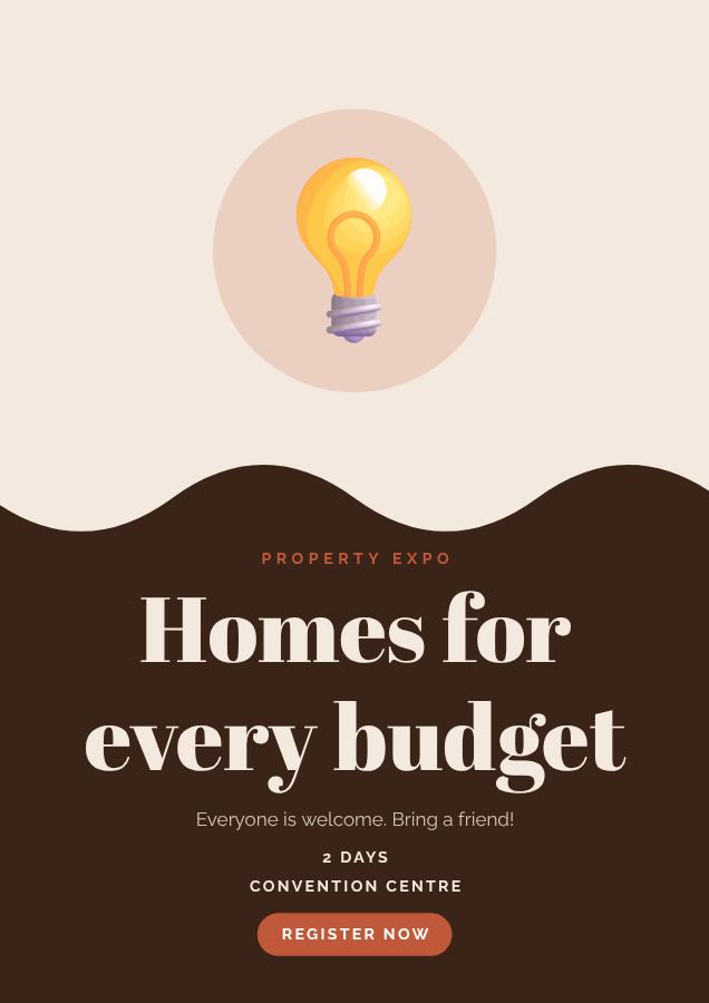 Terracotta Homes for every budget Poster — editable marketing template
