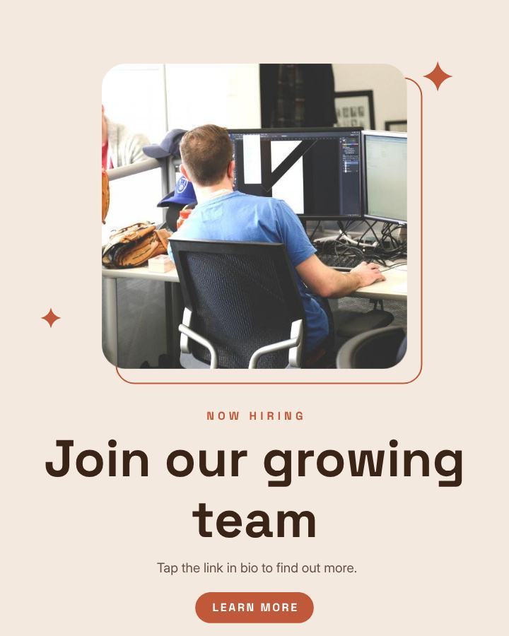 Terracotta Join our growing team Announcement Post — editable social media template
