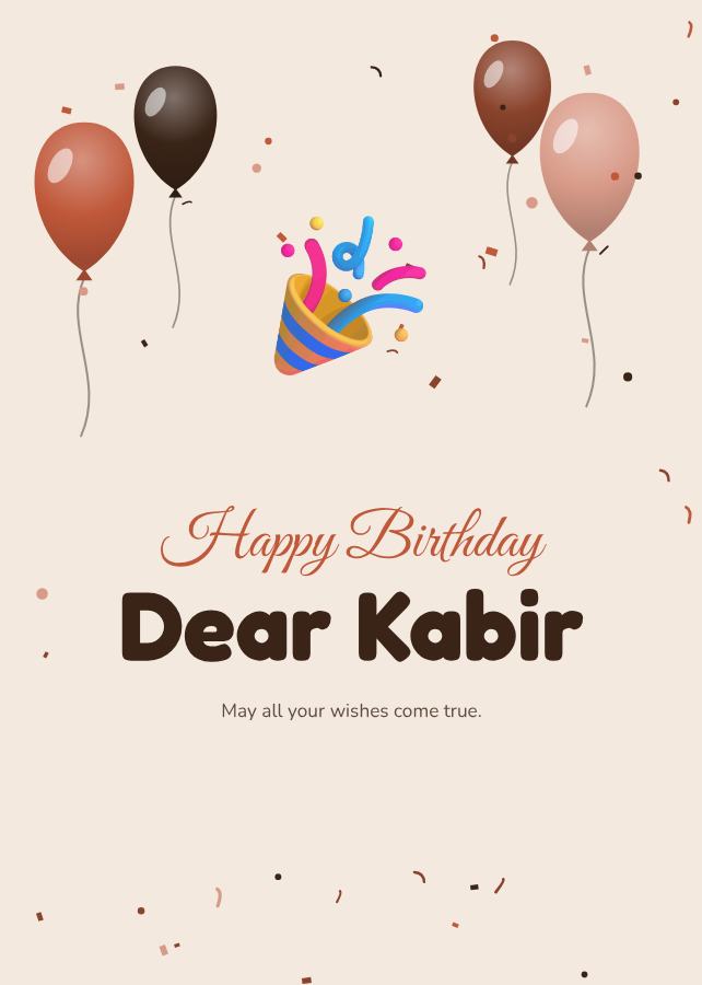 Terracotta Kabir Birthday Wishes Card — editable birthday template