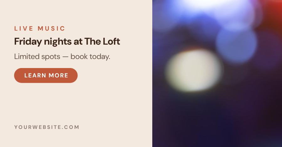 Terracotta Live Music Facebook Post — editable social media template