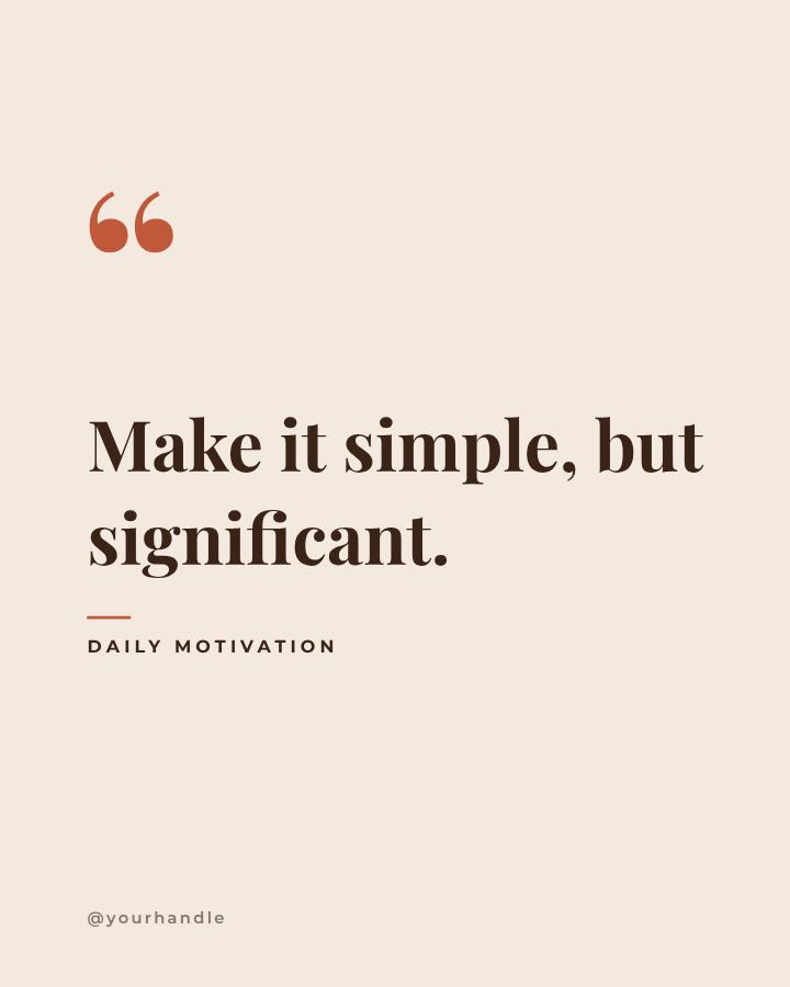 Terracotta Make it simple, Quote Post — editable social media template