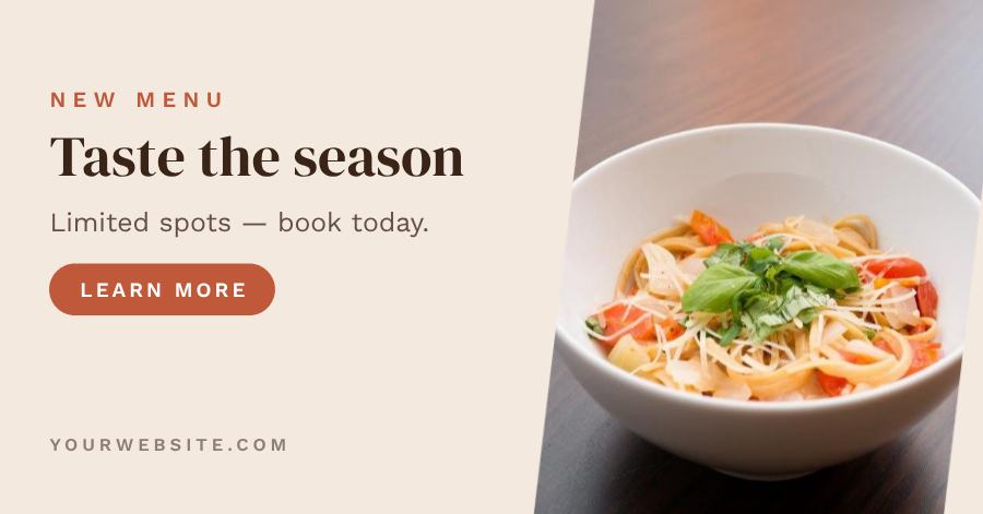 Terracotta New Menu Facebook Post — editable social media template