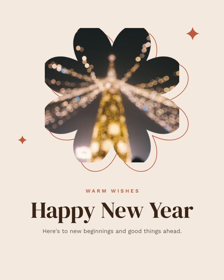 Terracotta New Year Greeting Post — editable festivals template
