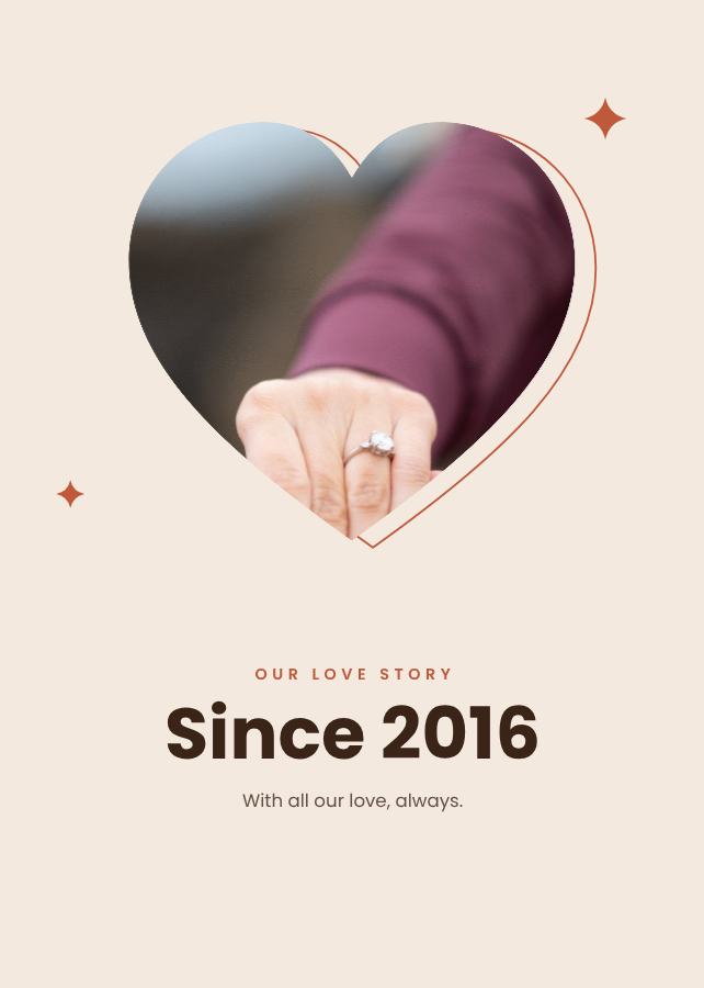 Terracotta Our love story Since 2016 Note — editable love & family template